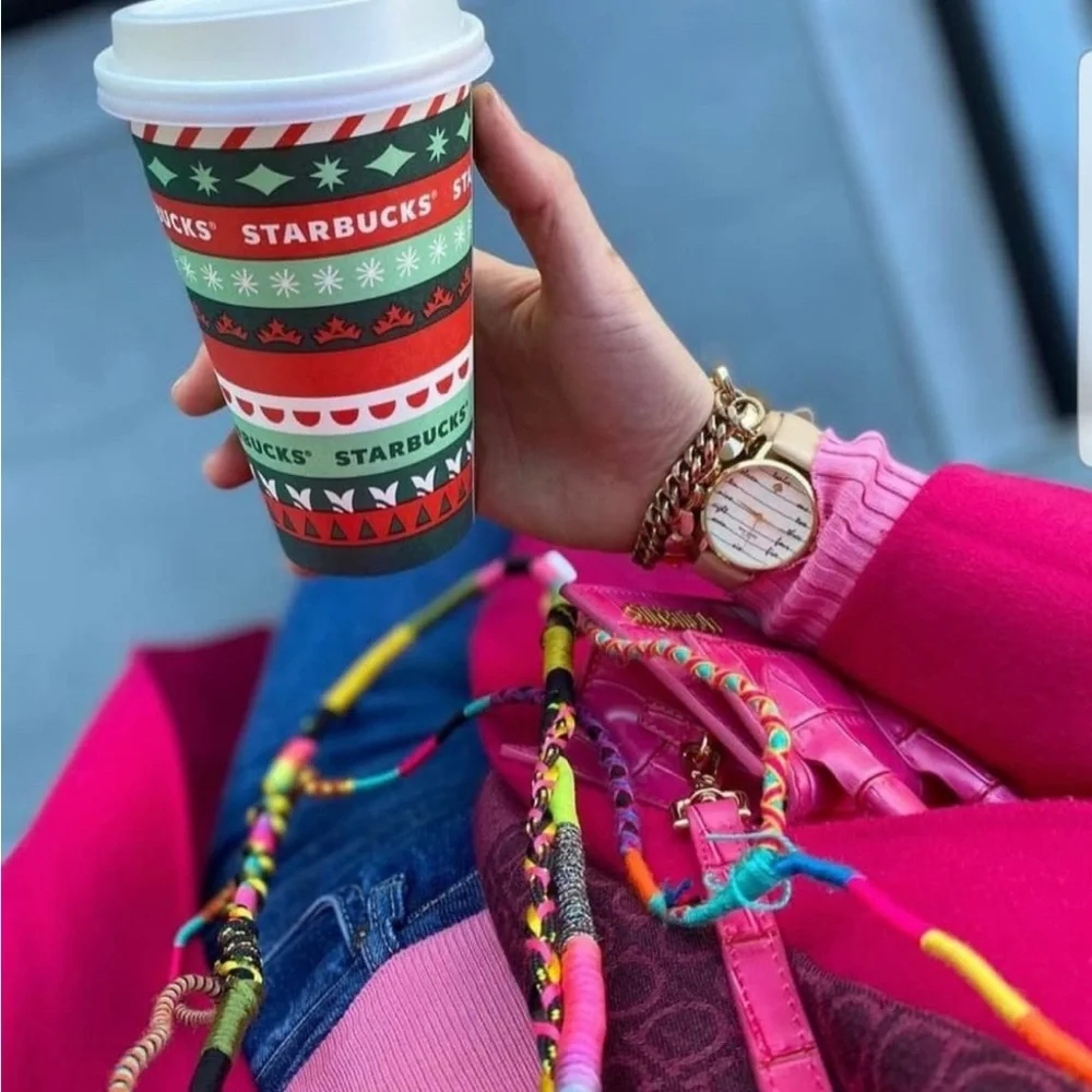 Colorful Multicolor HANDMADE Phone lanyard with phone patch